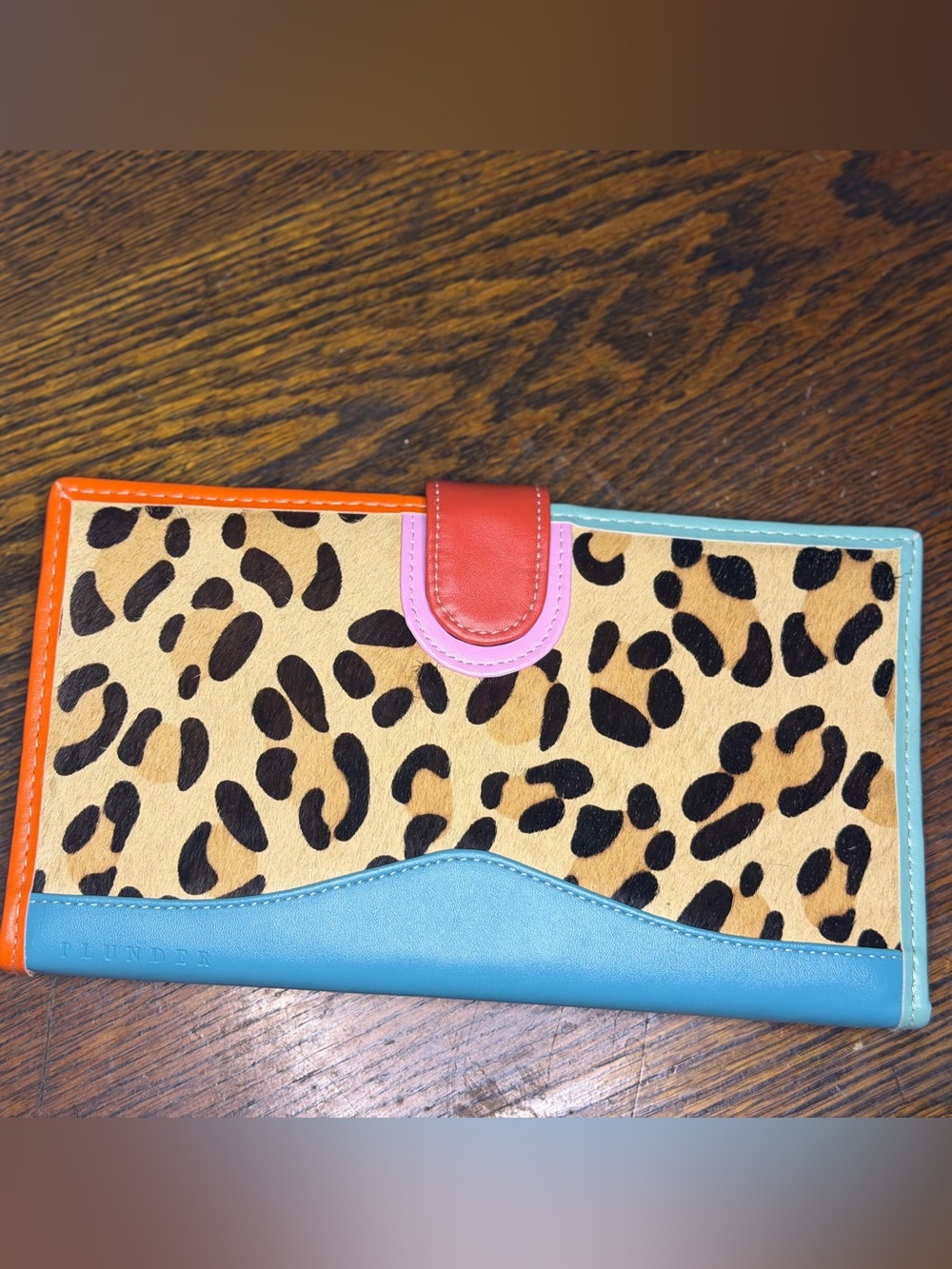 Leopard Print Wallet with Colorful Trim